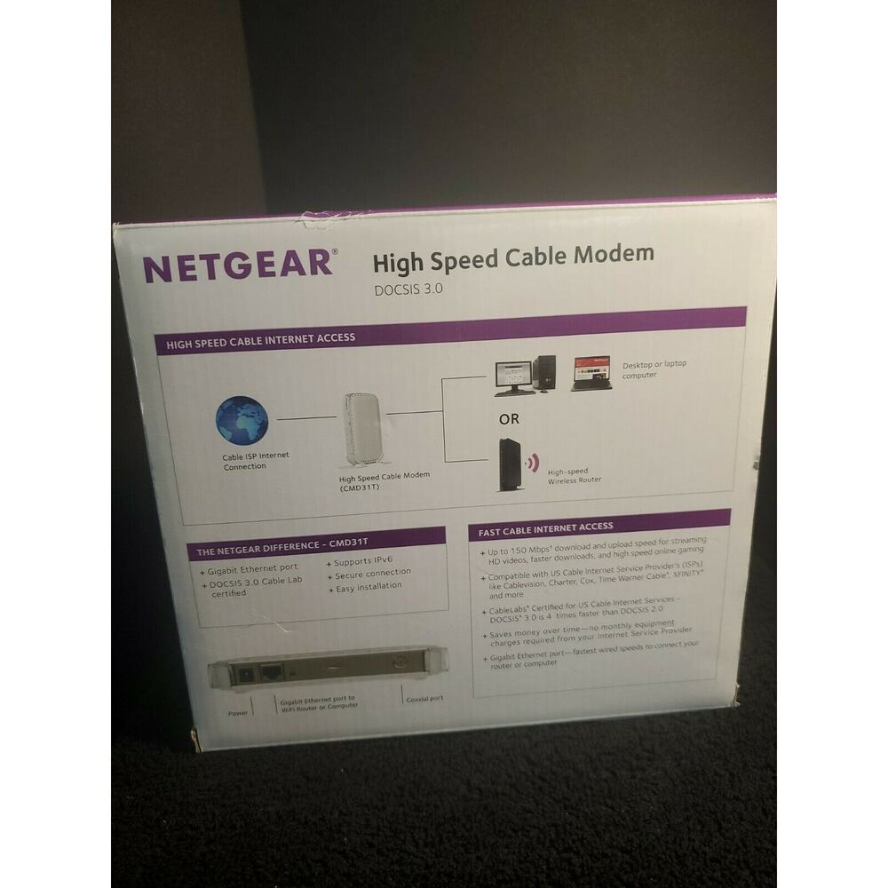 NETGEAR CMD31T-100NAS Cable Modem-New - Picture 3 of 5